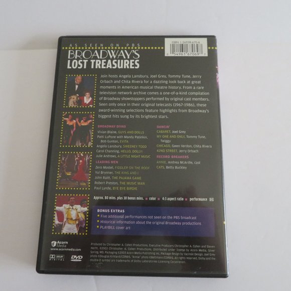 BROADWAY'S LOST TREASURES - DVD, EUC - Picture 3 of 3